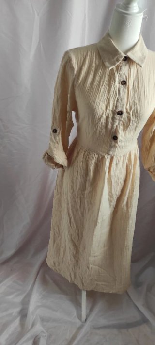 Vestido beige algodón talla M