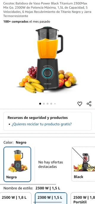 Batidora Cecotec Powerblack Titanium 2300W