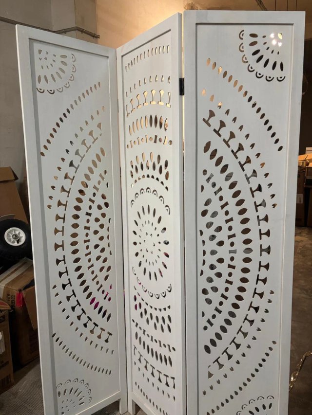 Biombo Plegable 3 Paneles Blanco