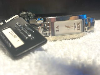 Reloj Sandoz Mujer  Acero y Blanco