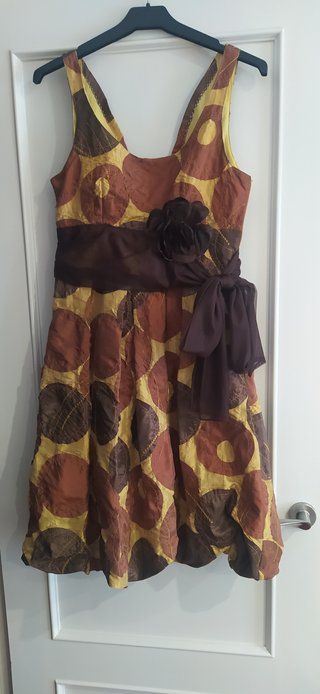 Vestido Globo Fiesta Marrón Talla 38