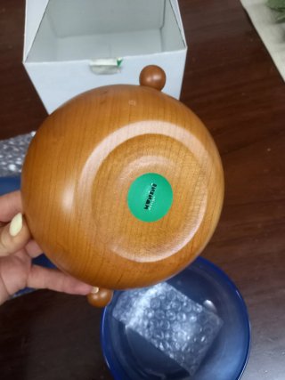 Porta bon bon in legno e blu