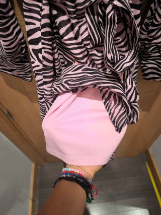 Vestido estampado cebra rosa y negro
