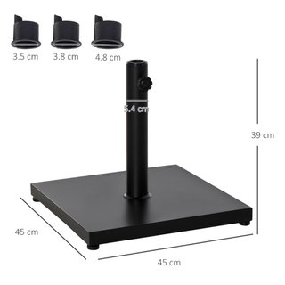 Base per Ombrellone Quadrata da 18kg per Pali da Ø