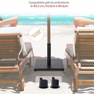 Base per Ombrellone Quadrata da 18kg per Pali da Ø