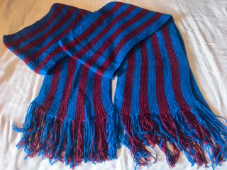 2 Bufandas FC Barcelona Rayas Azul y Granate