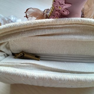 Bolso beige y dorado Mujer