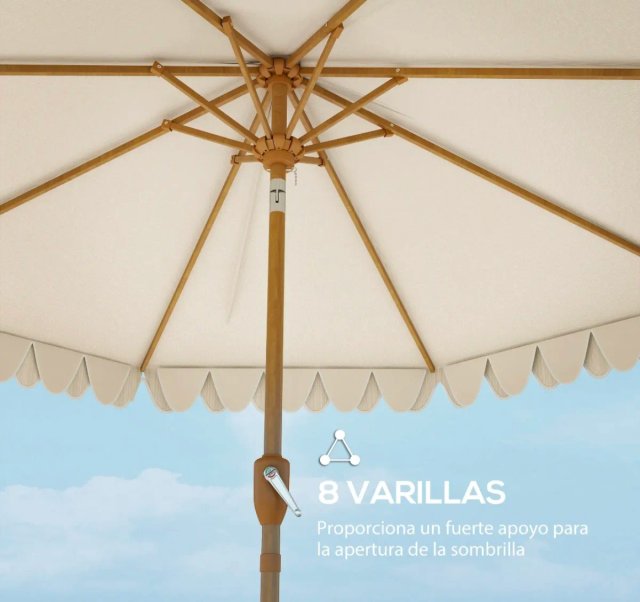 Sombrilla de jardín con volantes estilo moderno