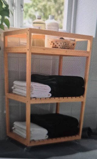 Carrito Auxiliar Bambú Ikea 3 Estantes RÅGRUND