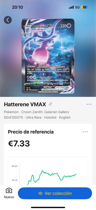 Carta Pokémon VMAX Hatterene VMAX 320 HP