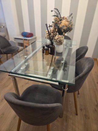 Mesa de cristal extensible 140-190cm