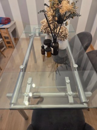 Mesa de cristal extensible 140-190cm
