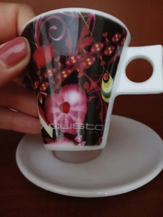 Conjunto 4 tazas café cerámica diseño floral