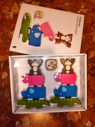 Juego de equilibrio animales madera