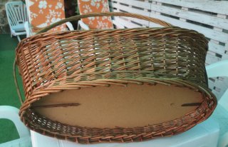 Cesta Mimbre Beige y Marrón