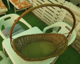 Cesta Mimbre Beige y Marrón
