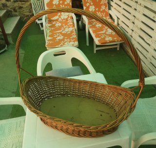 Cesta Mimbre Beige y Marrón