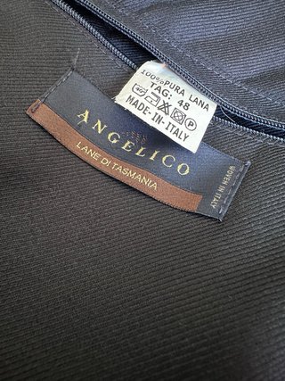 Angelico Trench Coat Lana Tasmania Blu M