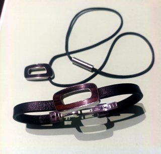 Collar y pulsera Viceroy acero y cuero