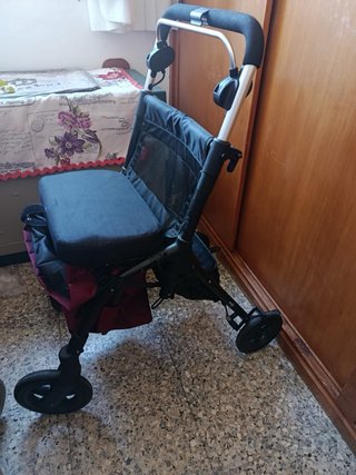 Carrito de compras con asiento tipo andador