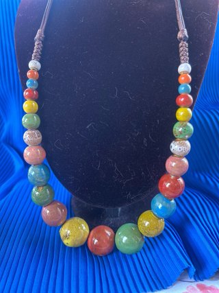 Collana perle ceramica fatte a mano