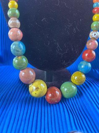Collana perle ceramica fatte a mano