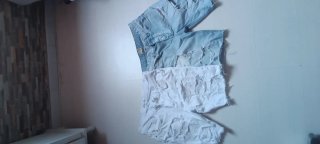 Lote 2 Pantalones Cortos Vaqueros Rotos Talla 40