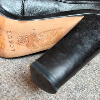 Botines Loewe Piel Negro Caña Fruncida