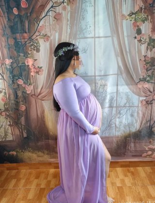 Vestido Morado Embarazo Talla Única