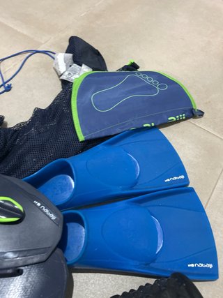 Set Entrenamiento Natación: Aletas, Palas, Tubo