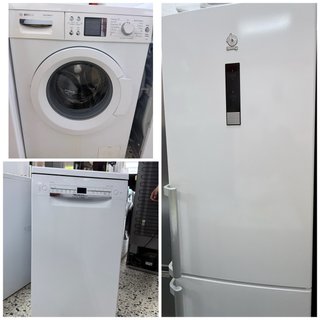 Nevera 185cm, Lavadora 7kg, Lavavajillas 45cm