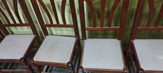 Lote 6 Sillas Madera Tapizadas