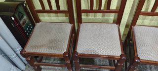 Lote 6 Sillas Madera Tapizadas