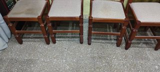 Lote 6 Sillas Madera Tapizadas
