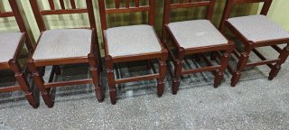 Lote 6 Sillas Madera Tapizadas