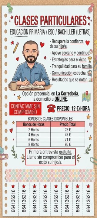 Clases particulares Educación Primaria/ESO/BACHILL