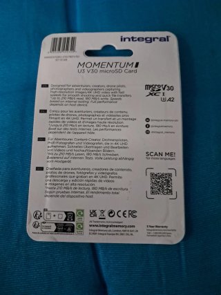 MicroSDXC Integral 128GB U3 V30 A2