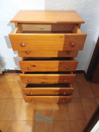 Cómoda de madera 6 cajones
