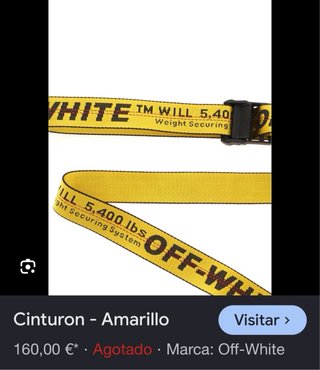 Cinturón Off-White Amarillo y Negro