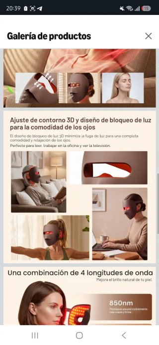 PRECINTADA‼️Máscara facial LED