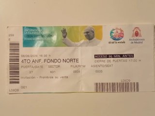 Recuerdo visita del Papa a Madrid.