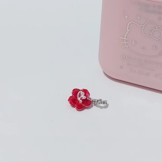 Colgante Flor Pandora Rojo y Plata