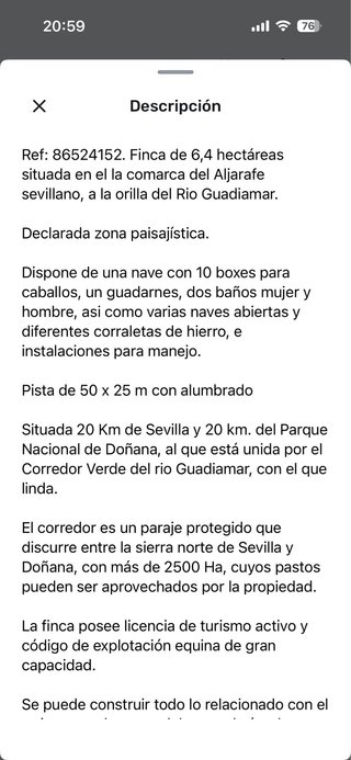 Se vende finca para explotación ganadera.