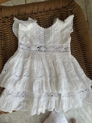 Vestido ibicenco de lino blanco talla 0