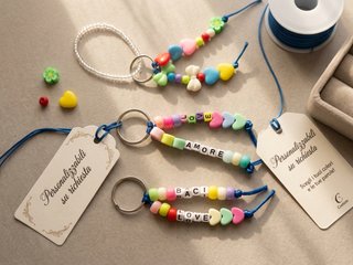 Portachiavi personalizzati con lettere e cuori