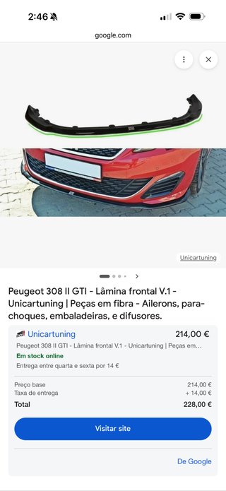 Lip frontal Peugeot 308 II GTI (novo)