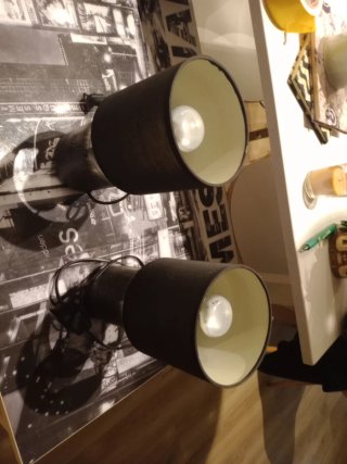 2 Lámparas Mesita Noche Negras
