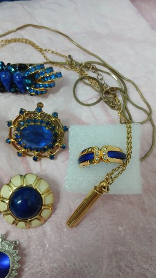 Lote Broches, Pendientes, etc. Azul Vintage