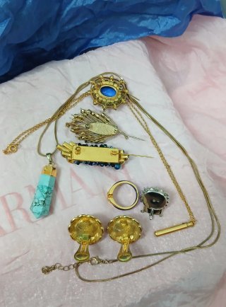 Lote Broches, Pendientes, etc. Azul Vintage