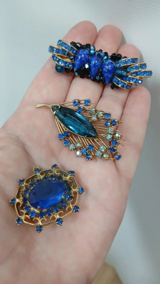 Lote Broches, Pendientes, etc. Azul Vintage